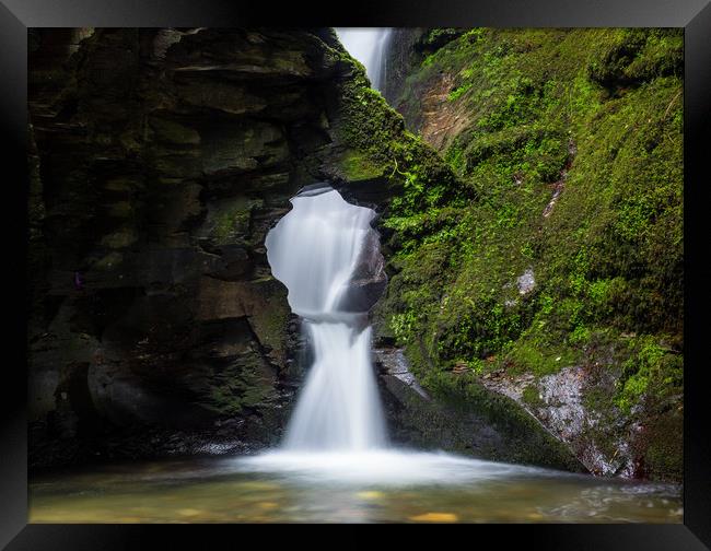 St Nectan's Waterfall Cornwall Framed Print by Rick Bowden