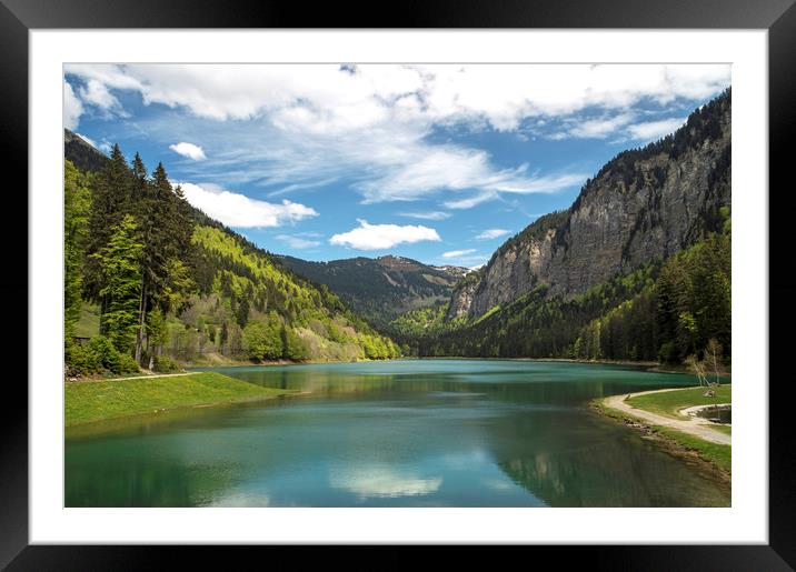 Le Lac de Montriond Haute-Savoie French Alps Framed Mounted Print by Nick Jenkins