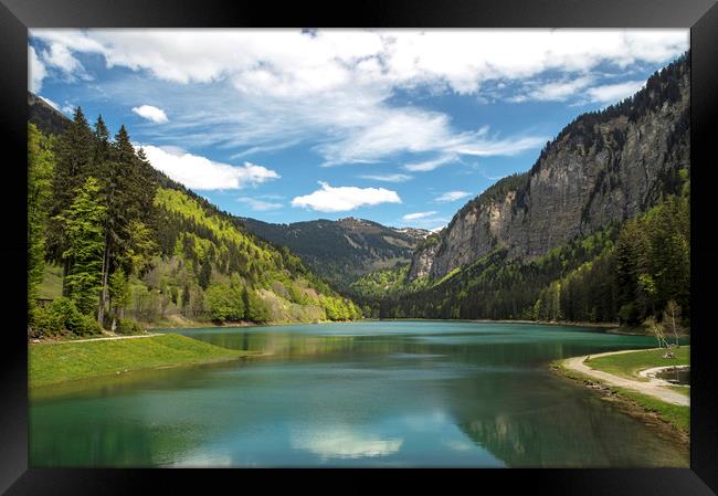 Le Lac de Montriond Haute-Savoie French Alps Framed Print by Nick Jenkins