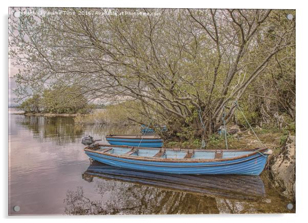 Blue Boats at Lough Leane Killarney Acrylic by Pauline Tims