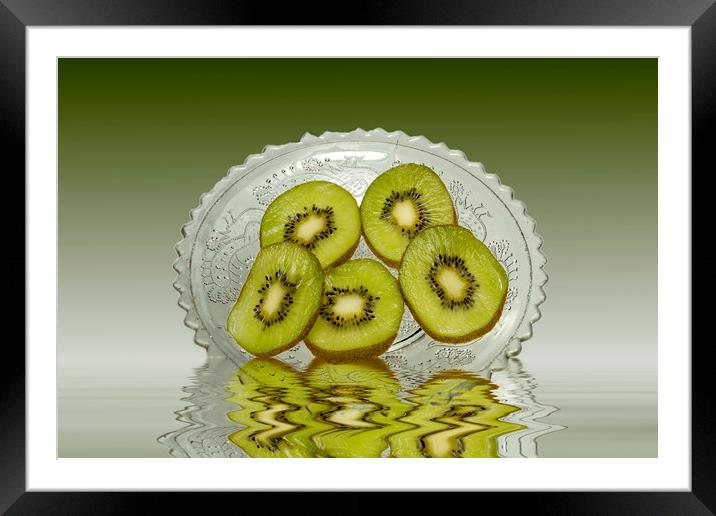 Fresh Kiwi fruits Framed Mounted Print by David French