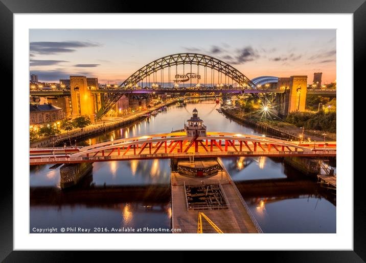 River Tyne at sunrise Framed Mounted Print by Phil Reay