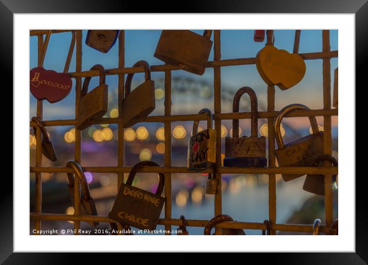 Love locks Framed Mounted Print by Phil Reay