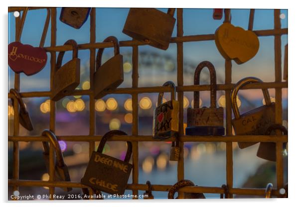 Love locks Acrylic by Phil Reay