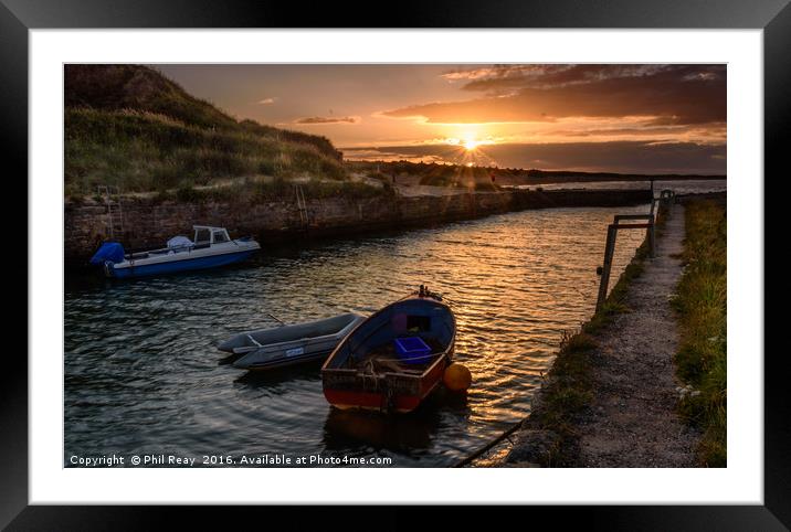Sunset over the harbour Framed Mounted Print by Phil Reay