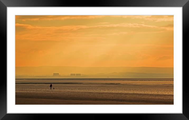 Sunset at Hinkley Point Framed Mounted Print by Sue Dudley