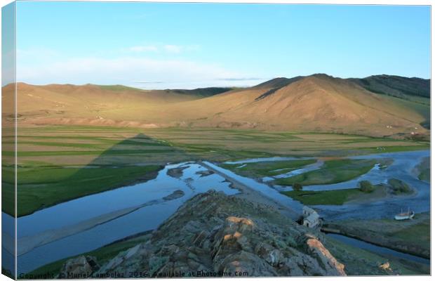 Mongolian landscape Canvas Print by Muriel Lambolez