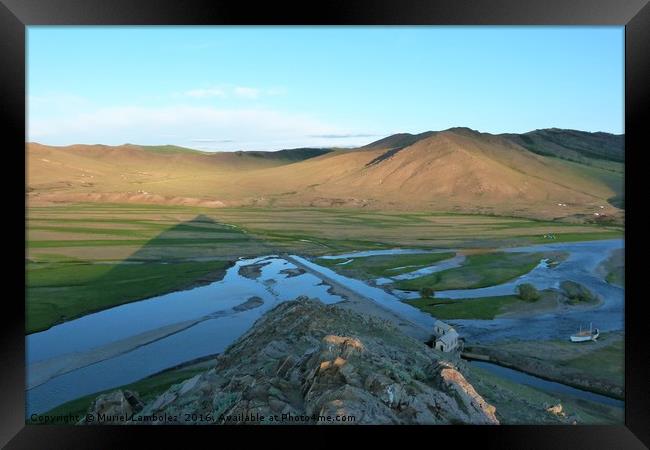 Mongolian landscape Framed Print by Muriel Lambolez