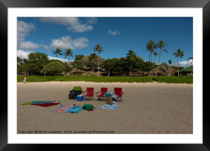 Chilling on the beach Framed Mounted Print by Muriel Lambolez
