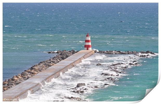 Lighthouse in Algarve Print by Filipa Borges