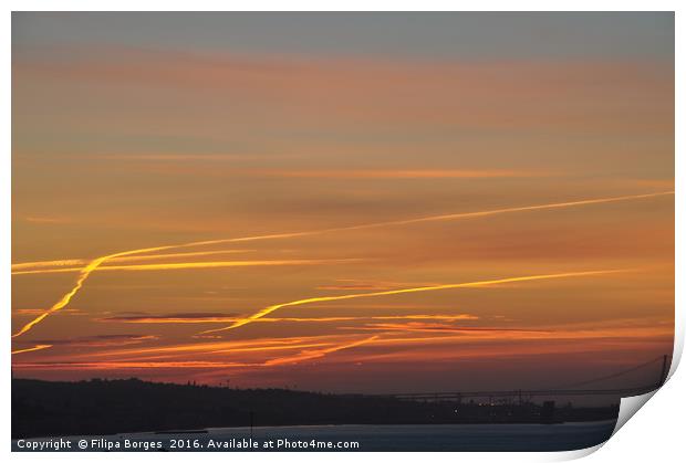 Sunrise from my window Print by Filipa Borges