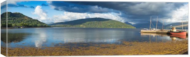 Panorama of Inveraray coast in Scotland Canvas Print by George Cairns