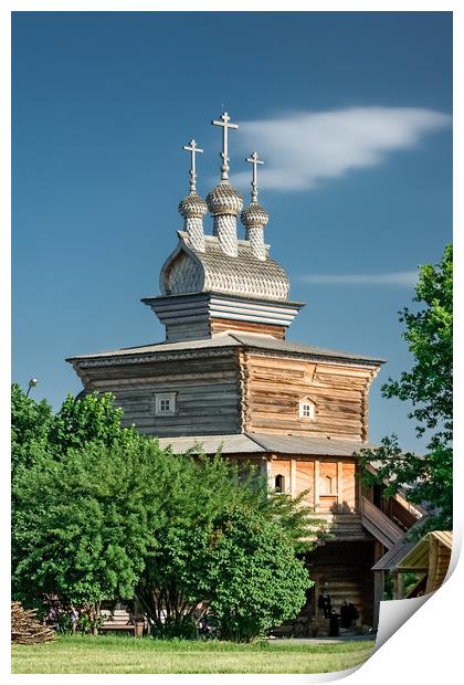 The old wooden Church. Print by Valerii Soloviov