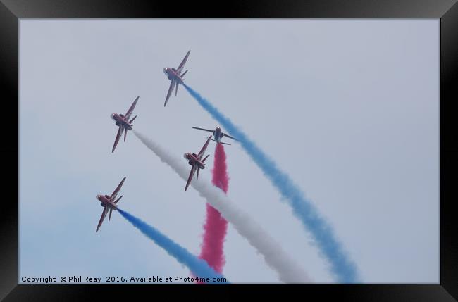The Red Arrows Framed Print by Phil Reay