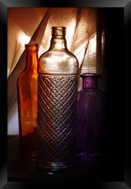 Bottles in low key Framed Print by Jose Manuel Espigares Garc