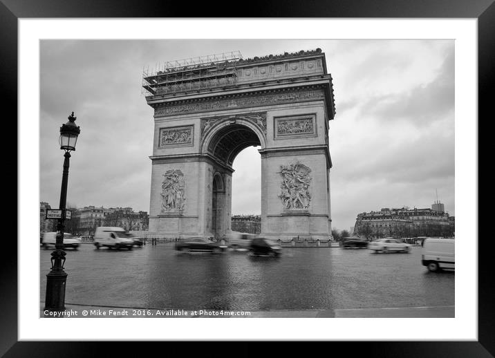 Arch de triumph in motion Framed Mounted Print by Mike Fendt