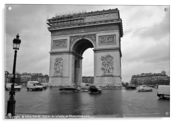 Arch de triumph in motion Acrylic by Mike Fendt