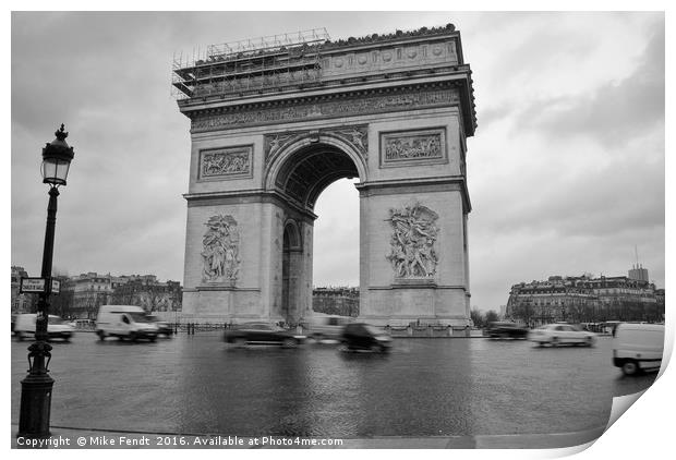 Arch de triumph in motion Print by Mike Fendt