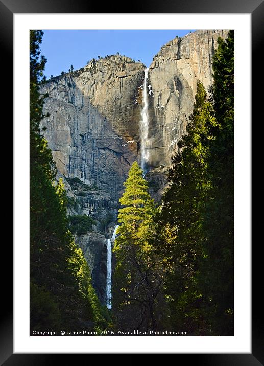 Yosemite Falls Framed Mounted Print by Jamie Pham