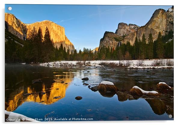 Dramatic view of Yosemite Valley. Acrylic by Jamie Pham