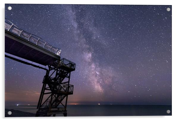 Milky Way at Birling Gap, Sussex Acrylic by Nick Rowland