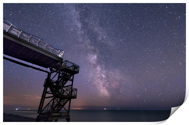 Milky Way at Birling Gap, Sussex Print by Nick Rowland