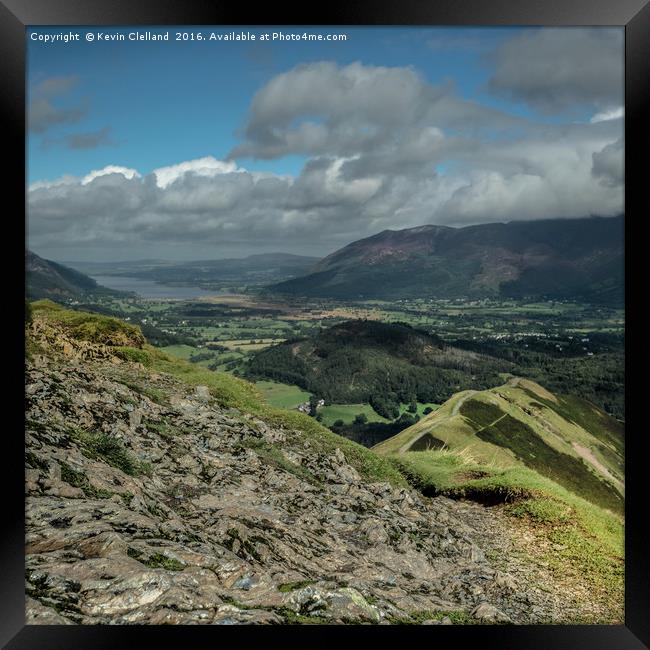 View from Catbells Framed Print by Kevin Clelland