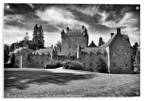 Cawdor Castle mono Acrylic by Angus McComiskey