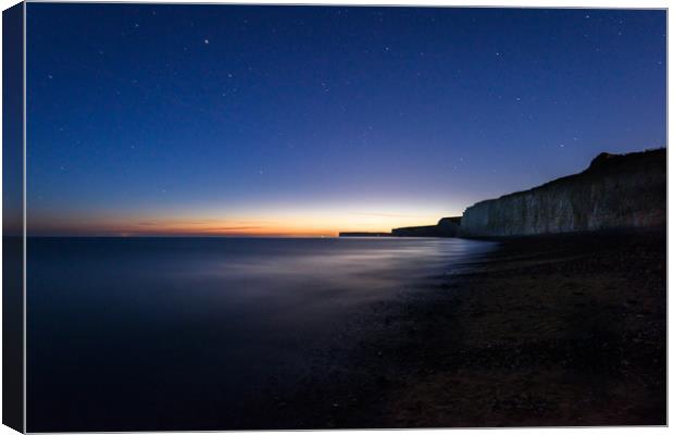 Blue Hour at the Seven Sisters Canvas Print by Nick Rowland