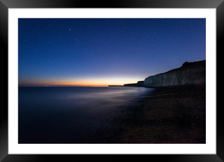Blue Hour at the Seven Sisters Framed Mounted Print by Nick Rowland
