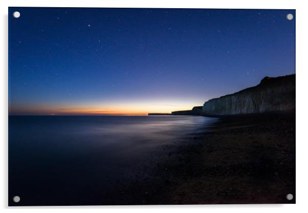 Blue Hour at the Seven Sisters Acrylic by Nick Rowland