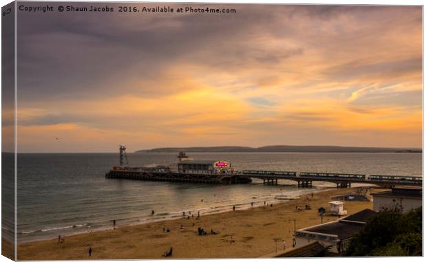 Bournemouth pier sunset  Canvas Print by Shaun Jacobs