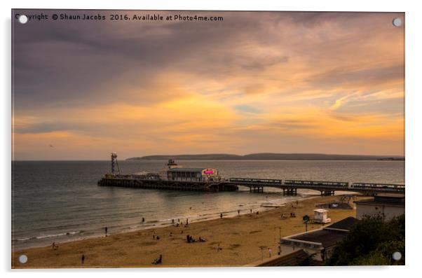 Bournemouth pier sunset  Acrylic by Shaun Jacobs