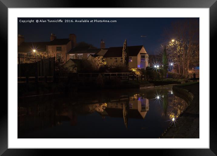 Reflections in a canal Framed Mounted Print by Alan Tunnicliffe