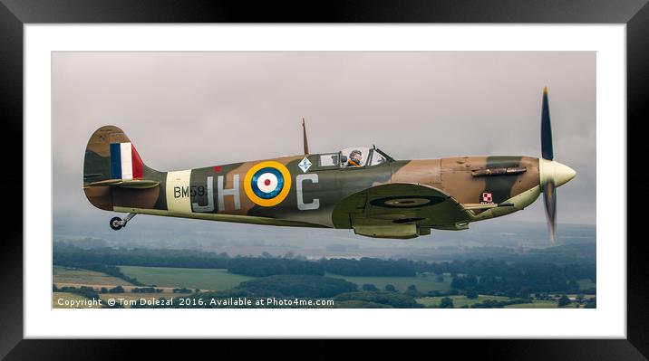 Aloft with the Spitfire Framed Mounted Print by Tom Dolezal