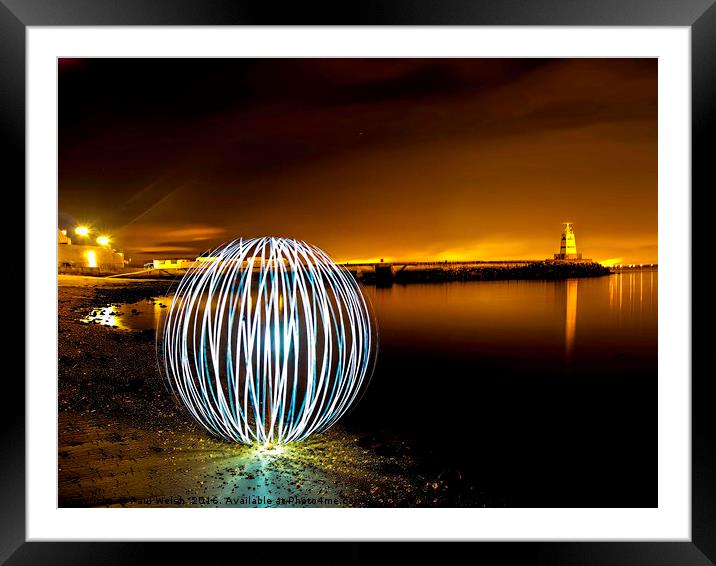 Light Orb by The Sea Framed Mounted Print by Paul Welsh