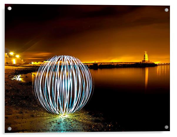 Light Orb by The Sea Acrylic by Paul Welsh