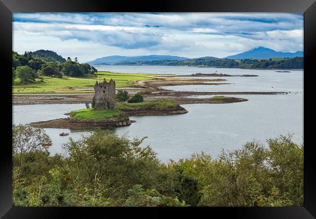 Castle Stalker and Loch Linnhe Framed Print by George Cairns