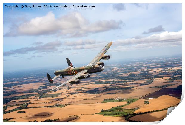 Lancaster PA474 over England Print by Gary Eason