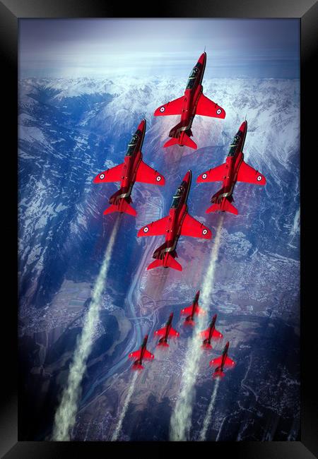 The Great Red Arrows Framed Print by J Biggadike