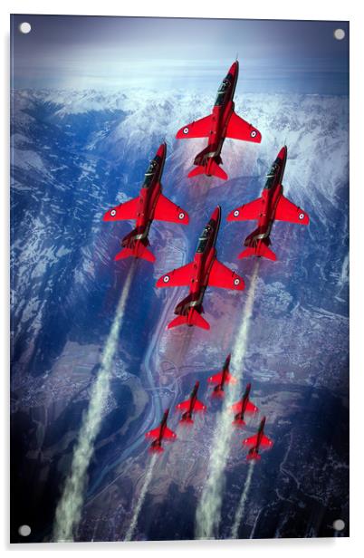The Great Red Arrows Acrylic by J Biggadike