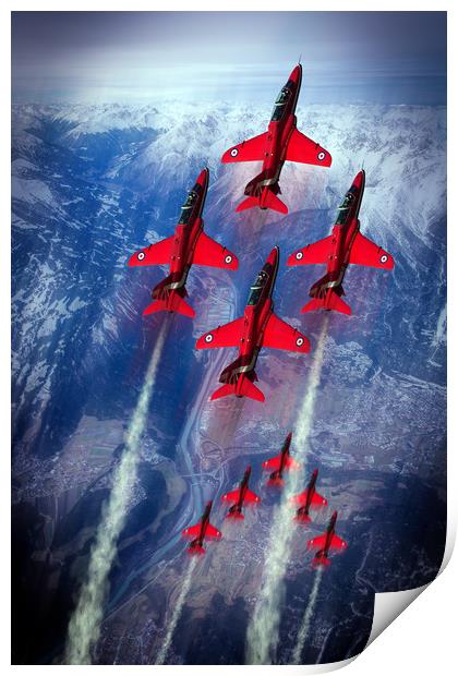 The Great Red Arrows Print by J Biggadike
