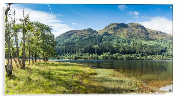 Loch Lubnaig Panormama Acrylic by George Cairns
