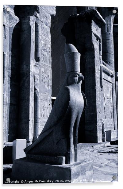 Granite statue of Horus at Edfu, Upper Egypt Acrylic by Angus McComiskey
