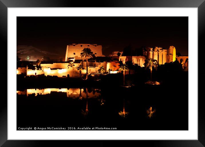 Karnak Temple Son et Lumière Framed Mounted Print by Angus McComiskey