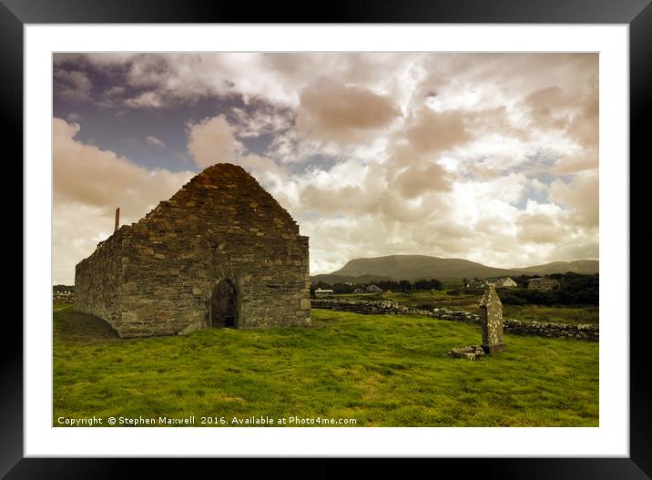 Ray Old Church, Falcarragh Framed Mounted Print by Stephen Maxwell