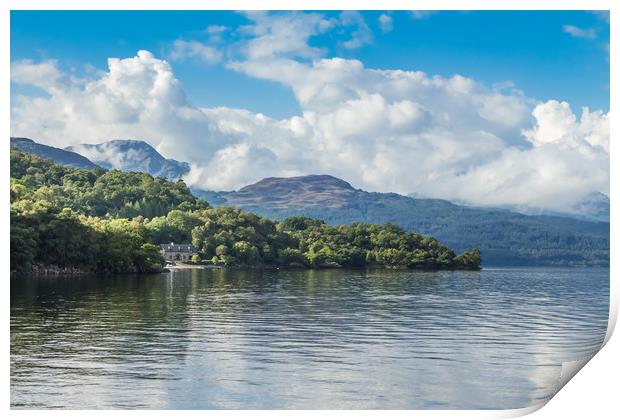The hills of Loch Lomond Print by George Cairns