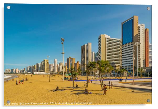 Beach and Buildings of Fortaleza Brazil Acrylic by Daniel Ferreira-Leite