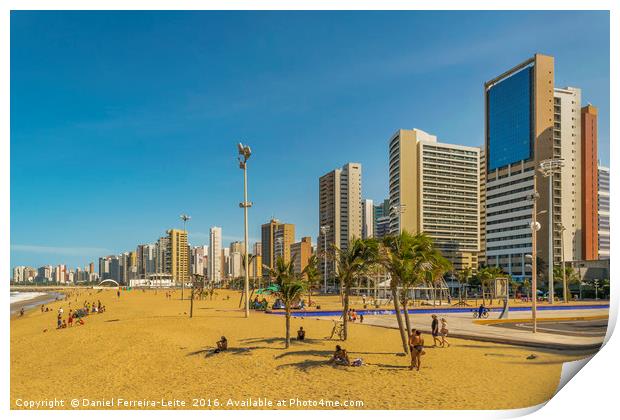 Beach and Buildings of Fortaleza Brazil Print by Daniel Ferreira-Leite