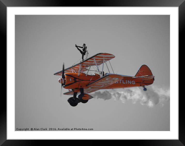 Breitling wing walkers selective colour Framed Mounted Print by Alan Clark